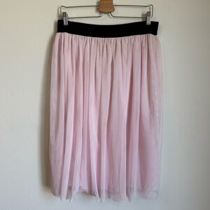 Janet Chung Ballerina Pink Tulle Pull On Midi Skirt Medium